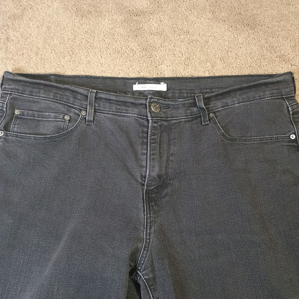 Levis 505 Straight Leg Jeans Women 14M Black Denim Classic Casual 15505-0120